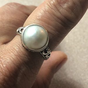 Pearl silver ring